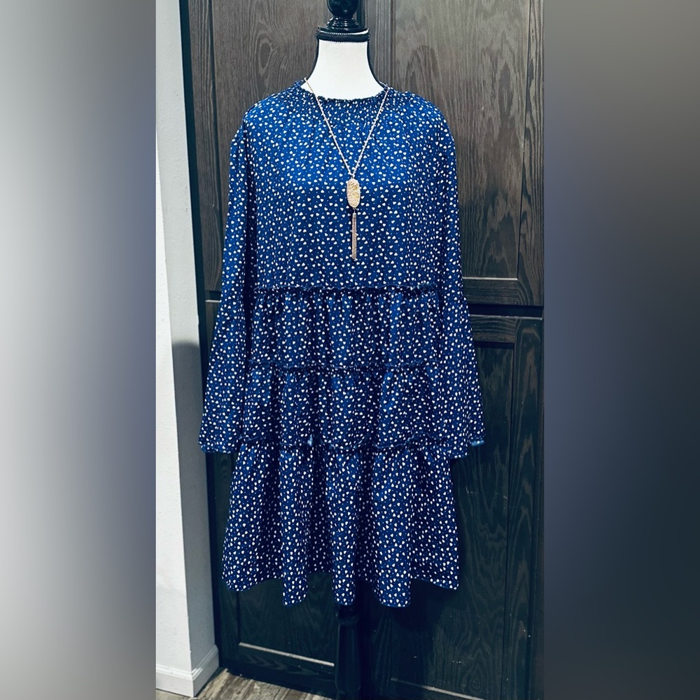 NWT Emery Rose Cobalt Blue Shift Dress with Huge Belle Sleeves SZ 1XL
